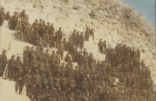 [Australian troops on pyramid], c. 1915