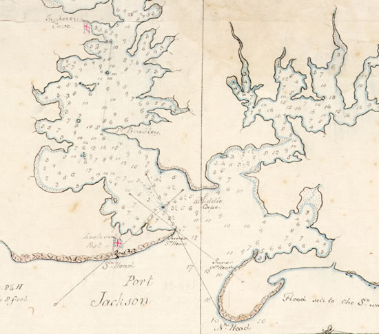 William Bradley's map of Port Jackson 1788