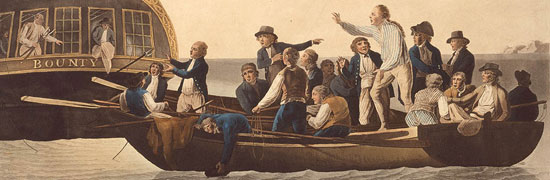 Painting of the Mutiny on the Bounty