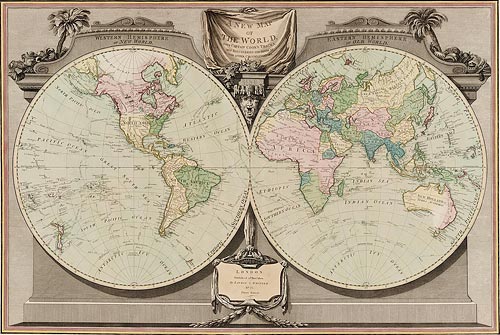 A New map of the world, with Captain Cook's tracks..by W. Palmer