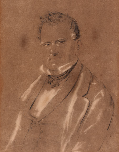 Charles Rodius, Portrait of Joseph Raphael, ca. 1852, pencil, pastel and charcoal, framed. ML 1438