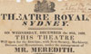 Handbill, 'Black-eyed Susan, Theatre Royal, Sydney, 26 December 1832, printed.