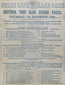 Melbourne Cup Race Card