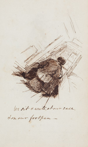 'We sit & write at our case ...',[Sketches on board the barque Mary Harrison and ashore in Australia], 1852-54 / by Thomas Warre Harriott