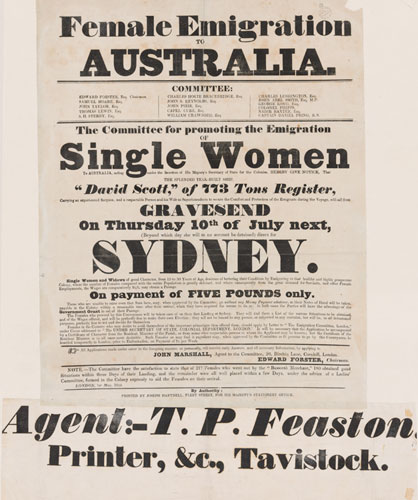 London. Female emigration to Australia, 1 May, 1834, from Proclamations, 