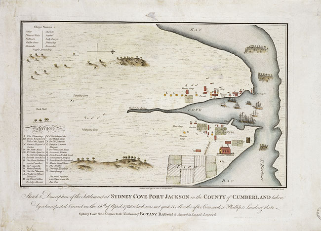 Sketch & Description of the Settlement at Sydney Cove Port Jackson in the County of Cumberland 