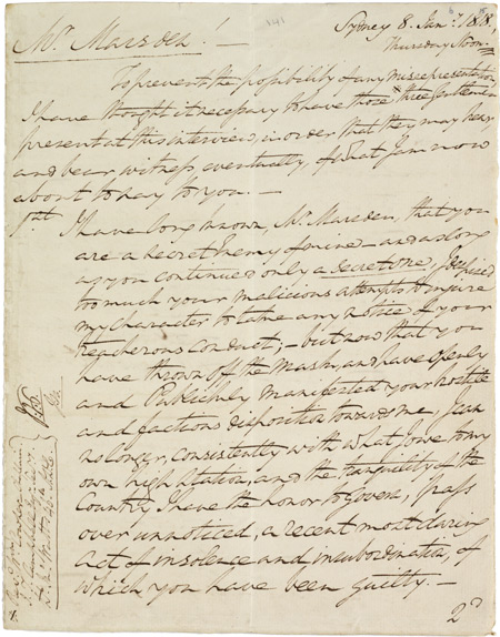 Memorandum of a meeting with Samuel Marsden