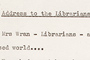 View Address to the Librarians of Australia - page 1