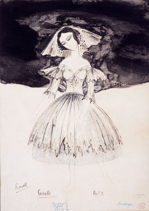Costume design by Kenneth Rowell for the title role of Giselle