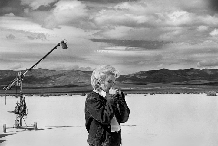 US actress Marilyn Monroe on the Nevada desert