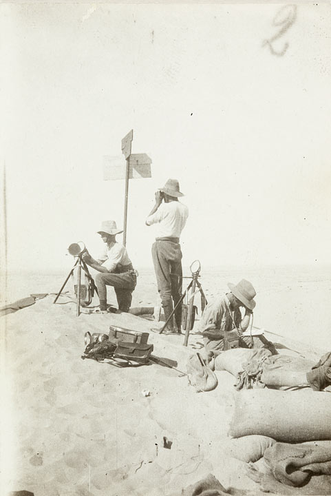 1st Light Horse Signallers at work on Sinai Desert