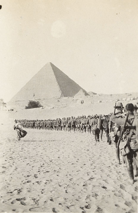 1st Batt. route marching near Pyramids