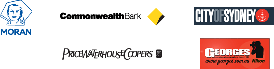 Moran Health Care Group, Commonwealth Bank, City of Sydney, Pricewaterhouse Coopers, George's Camera Store