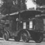 Road train, or electric truck, imported by F.S. Falkiner of "Wanganella", Hay, NSW, travelled at 4 miles per hour and used to transport bales of wool
