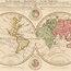Mappe monde ou Description du Globe terrestre vu en concave ou en creux en deux Hemispheres