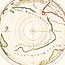 Hemisphere meridional ou antarctique du globe terrestre vuen convexe l'oeil estant posé au Zenith et a distance infinie du plan de projection