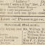 Detail, List of Passengers: Second Saloon, from The "Garonne" Journal, no. 1, 12 July 1879. Printed on board the S.S. "Garonne": R.W. Comley