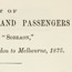 Detail, List of Passengers, from The Sobraon Occasional