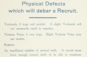 Physical defects that will debar a recruit
