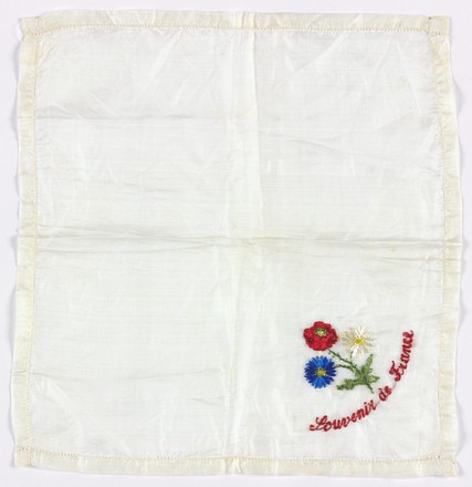 Souvenir de France silk handkerchief, 1914–1918