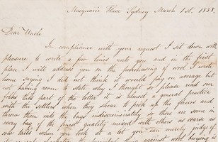 Letter from Joseph Whitehead to his uncle Samuel Whitehead, 1 March 1838