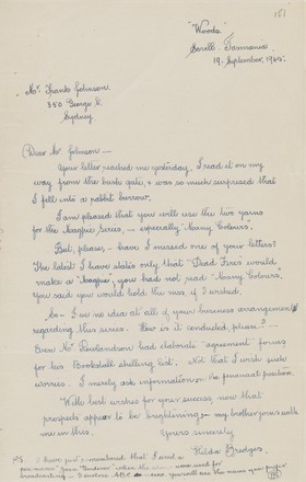 Letter to Frank Johnson (1945)