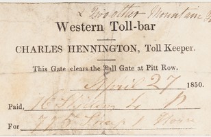 Western Toll Bar receipt 