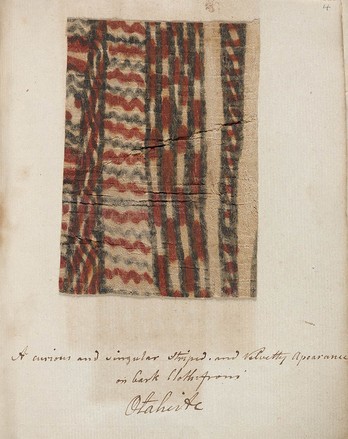 A collection of specimens of bark cloth as collected in the different voyages of Capt. Cook to the South Sea, c. 1787