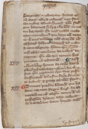 Manuscript book of statutes containing Magna Carta and 20 other statutes in Latin or French, c. 1330