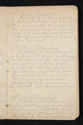 WJA Allsop diary, 20 July 1916