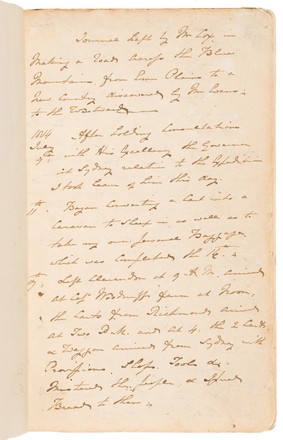 Journal kept by Mr Cox in making a road across the Blue Mountains from Emu Plains to a new country discovered by Mr Evans to the westward