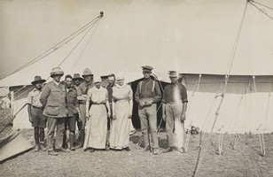 Operating tent and staff. Taken prior to an operation, Lemnos Island, 1915 
Patients and interior of ward during early days.
