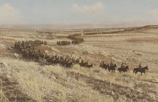 Column on the march approaching the Sea of Galilee