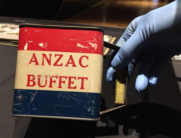 Anzac buffet donation tin