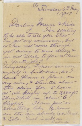 Sunday 6 May 1917 Letter