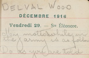 John Thomas Hutton war diary, December 1916 