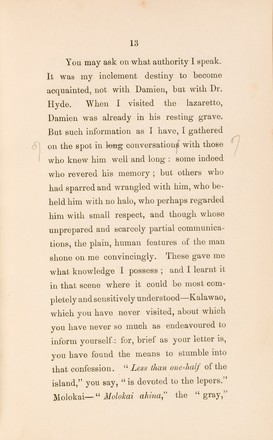 Father Damien: an open letter to the Reverend Doctor Hyde of Honolulu …, 1890