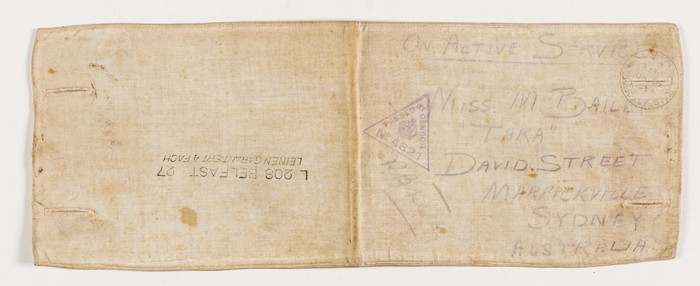 Letter written on German officer's cuff, 1917
