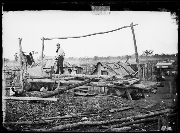 Pitsawing timber, Edward McGaurr's Sawpit, Medley Street, Gulgong