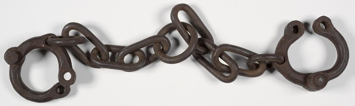Convict leg irons, possibly from Port Arthur, 1830–1848