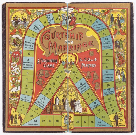 Courtship and Marriage, a fascinating game for 2, 3 or 4 players (c. 1910)