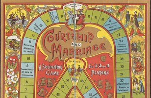 Courtship and Marriage, a fascinating game for 2, 3 or 4 players (c. 1910)