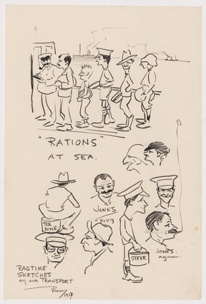 ‘Rations’ at sea, Jones, 3159, Steve, Jones again, Tea Dixie, Vasco 1917 