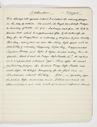 Addendum – Prayers 
Vivian Little diary, 9–14 November 1914, 1914
