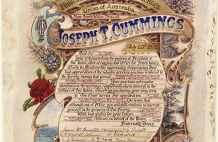 An illuminated address to Joseph T Cummings 