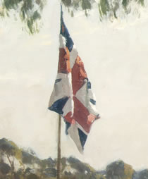 The British flag in Sydney Cove