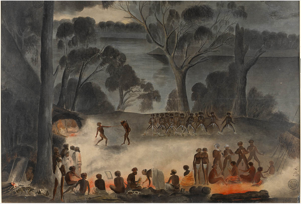  [Corroboree on the Murray River] / by Gerard Krefft, 1858