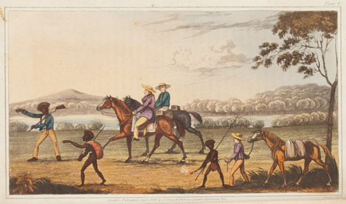 &lsquo;Exploring Party&rsquo;, (plate 1), in James Atkinson, An account of the state of agriculture & grazing in New South Wales..., London, J. Cross, 1826. 