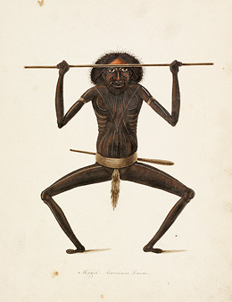 Magil, Corroboree dance [ca 1819-20], attributed to R. Browne, Watercolour drawing SV/147