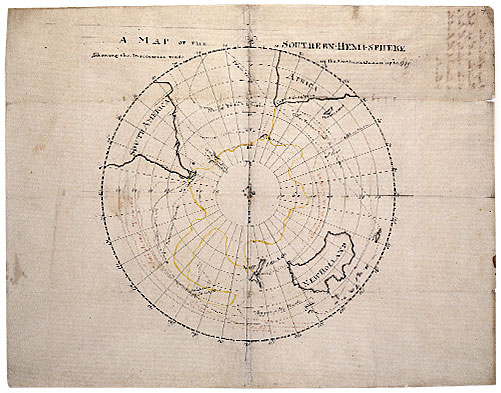 James Cook, A map of the southern hemi-sphere